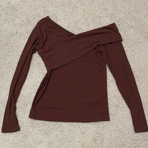 Brown Off-Shoulder Women's Top